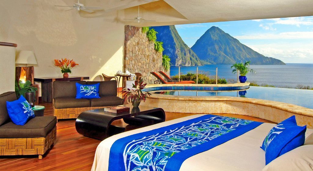 Jade Mountain - Uitzicht - kamer - interieur