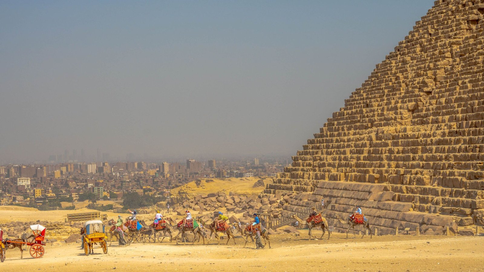 Kamelen - Piramide - Egypte reizen