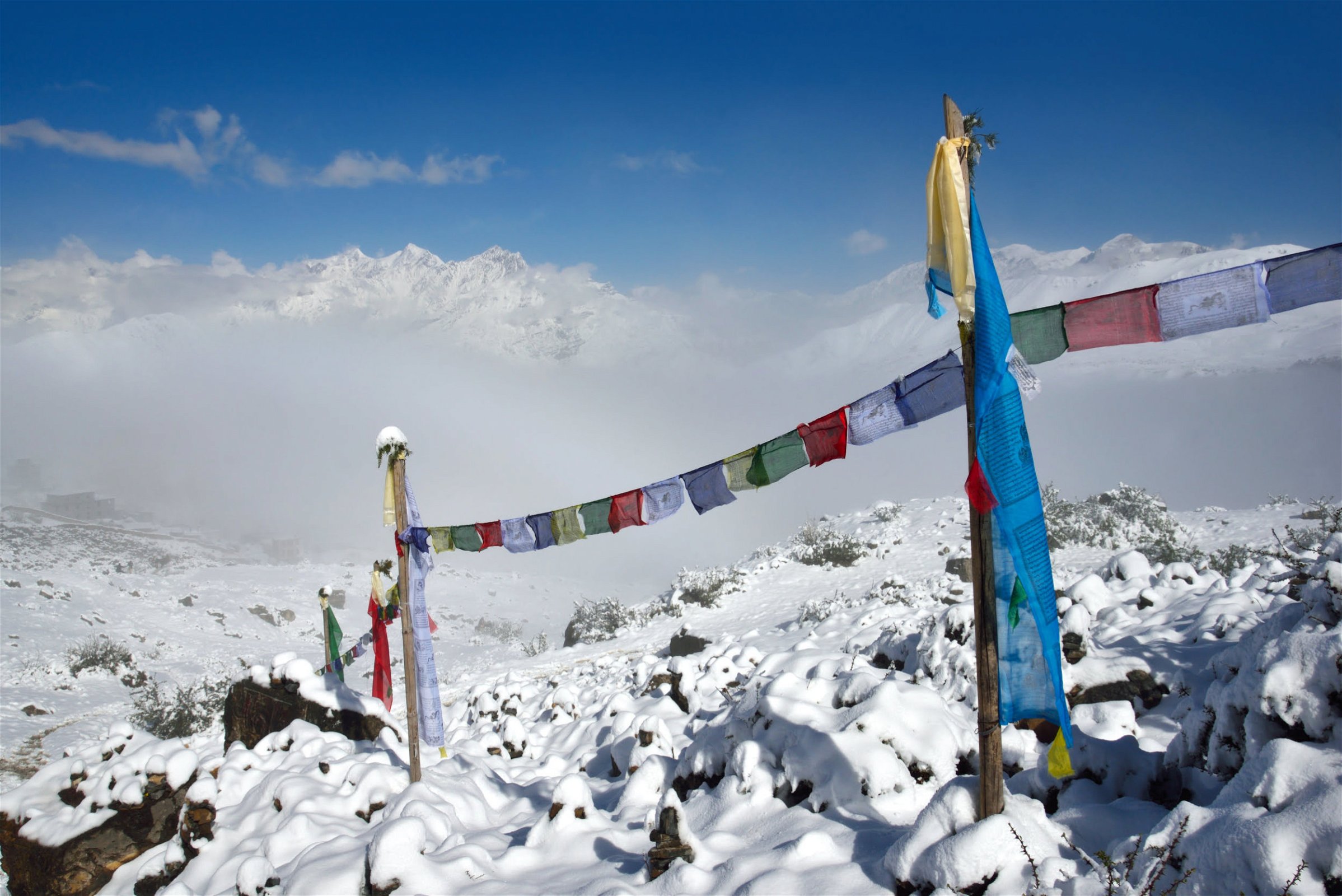 Vlaggen Himalaya - Nepal rondreis